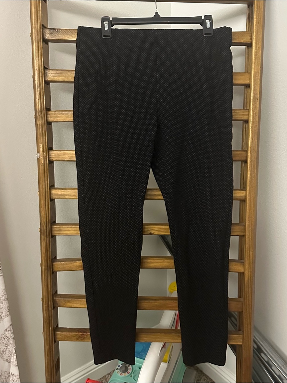 Adrianna Papell Black with White Polka Dot Lined Dress Pants